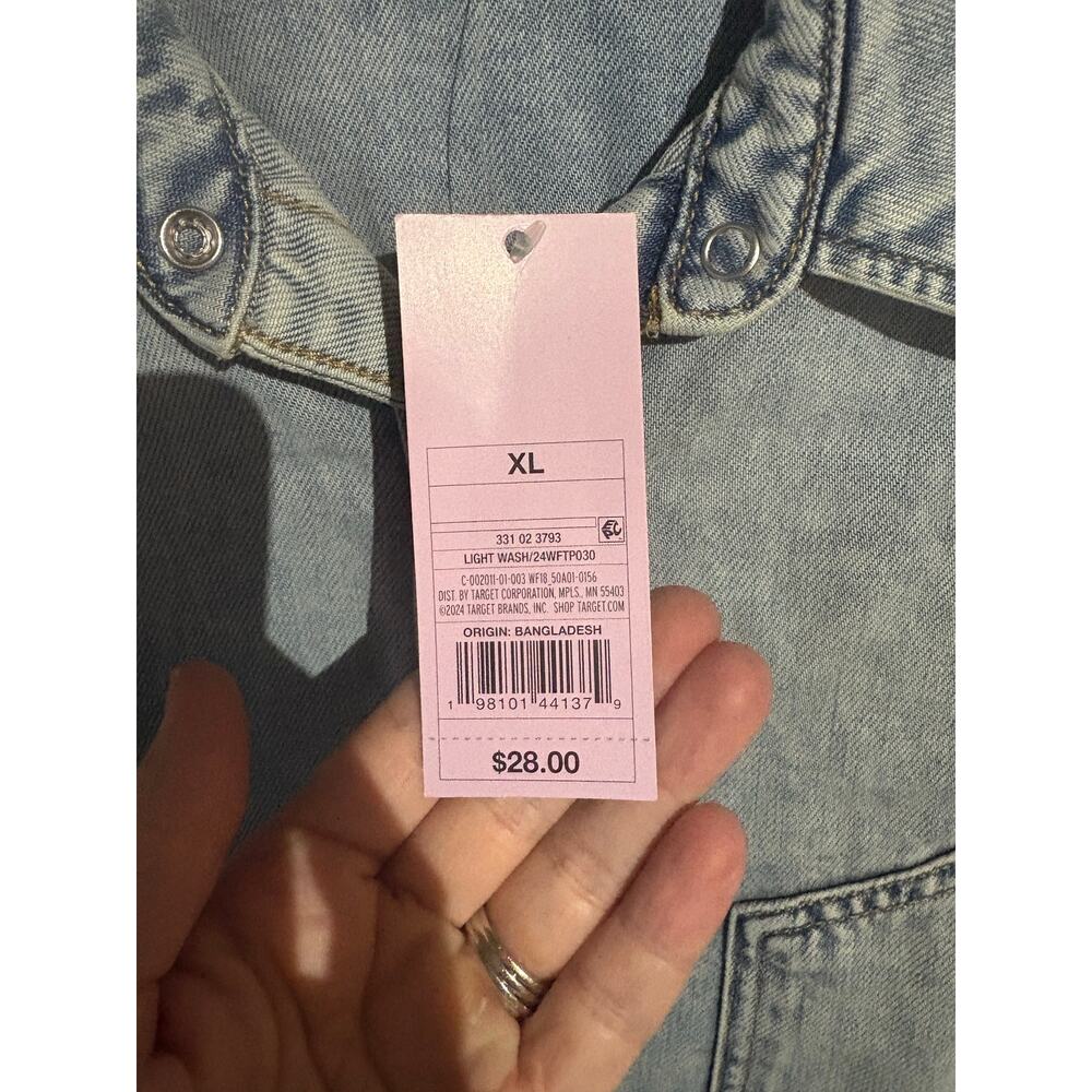 Oversized denim shacket